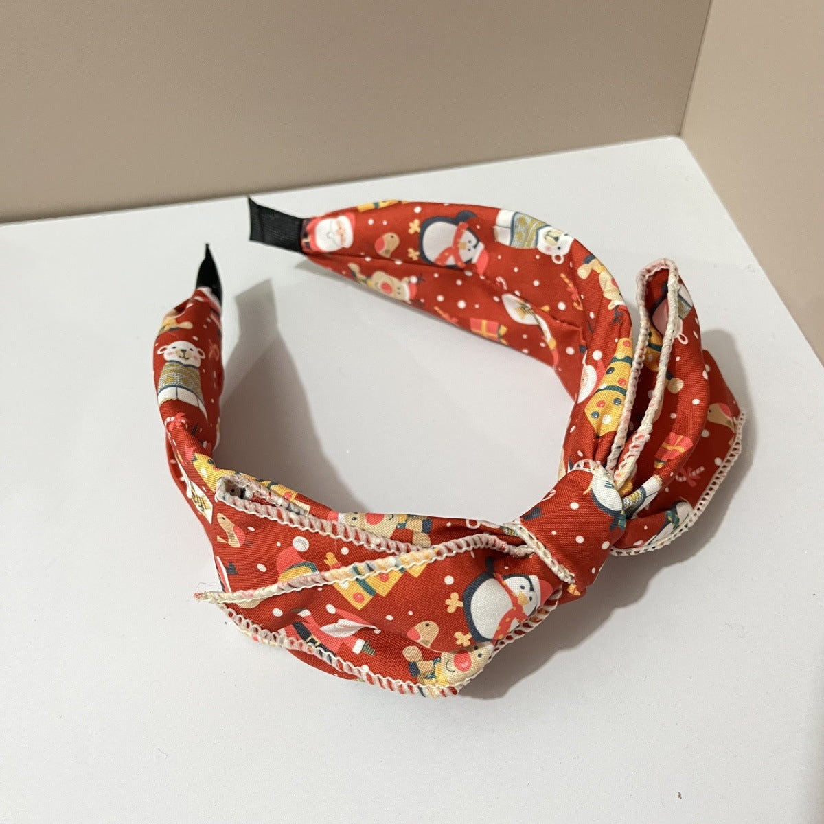 Wholesale fabric knotted striped plaid solid color bow knotted wide headband